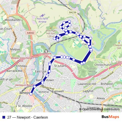 27 bus Line Map