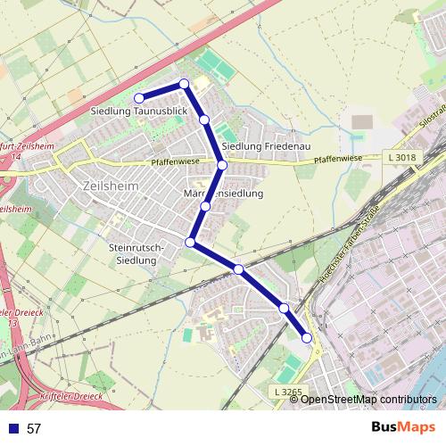 57 bus Line Map
