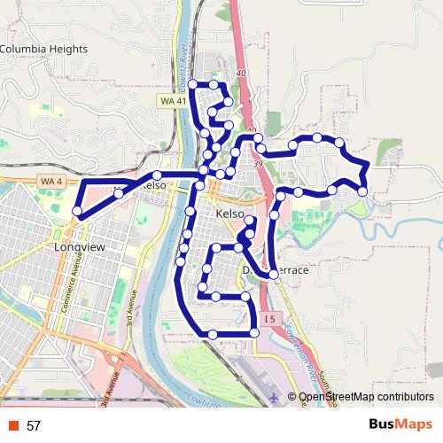 57 bus Line Map