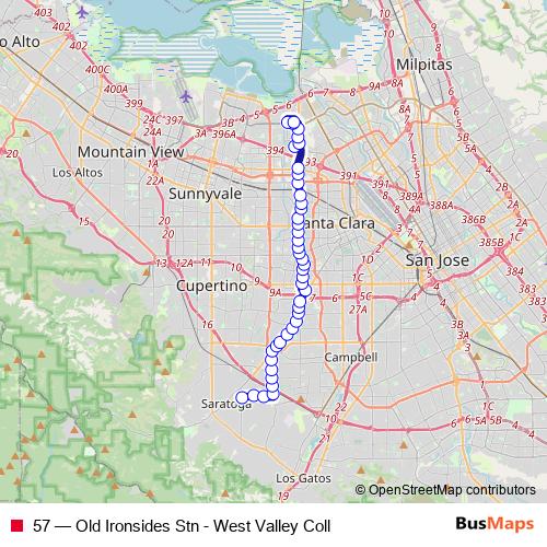 57 bus Line Map