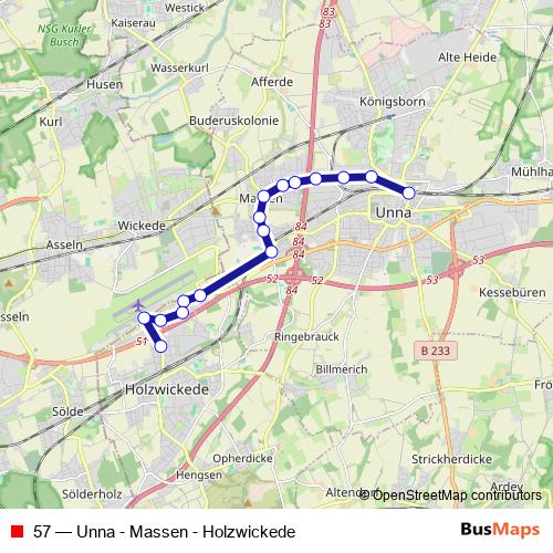 57 bus Line Map