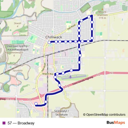 57 bus Line Map