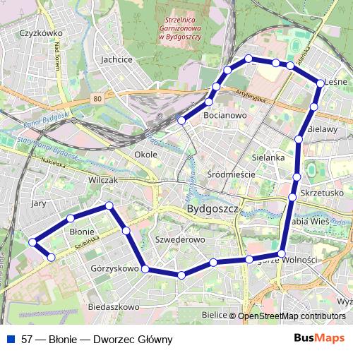 57 bus Line Map