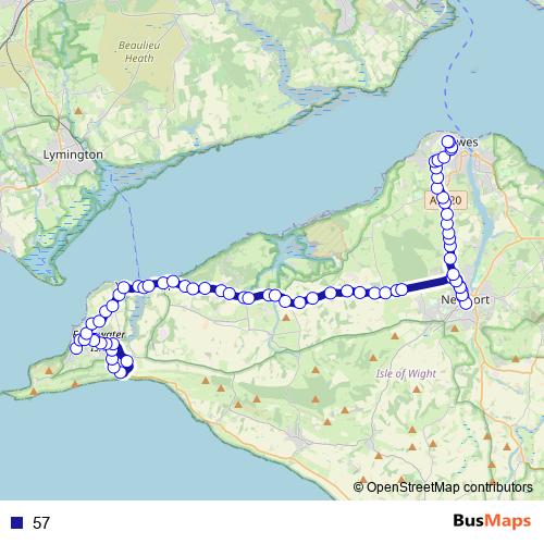 57 bus Line Map
