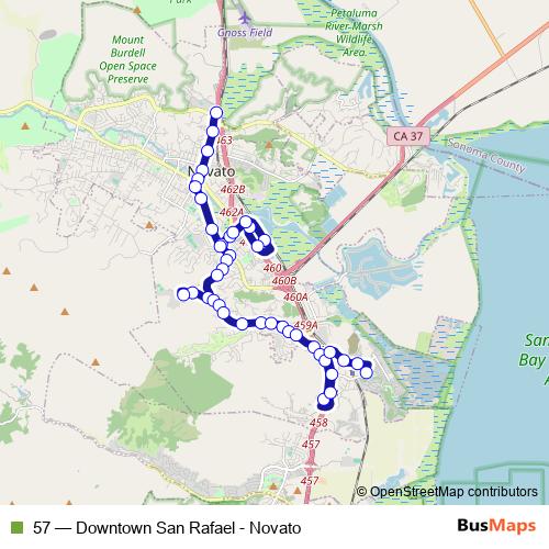 57 bus Line Map