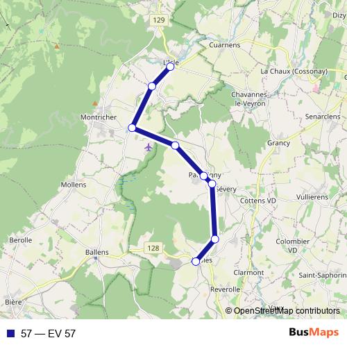 57 bus Line Map