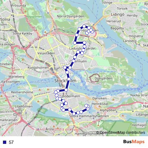 57 bus Line Map