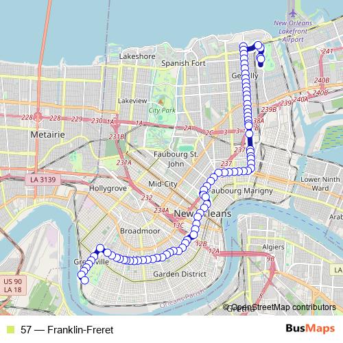 57 bus Line Map
