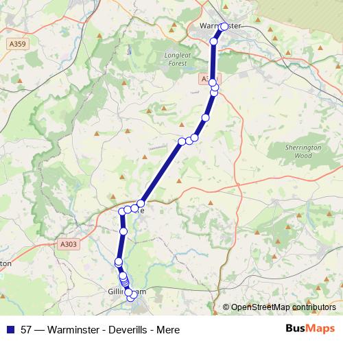 57 bus Line Map