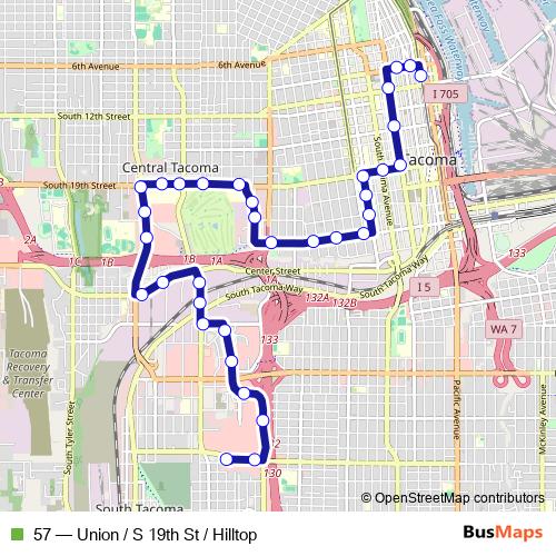 57 bus Line Map