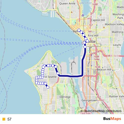 57 bus Line Map