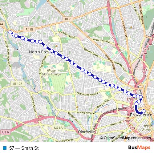 57 bus Line Map