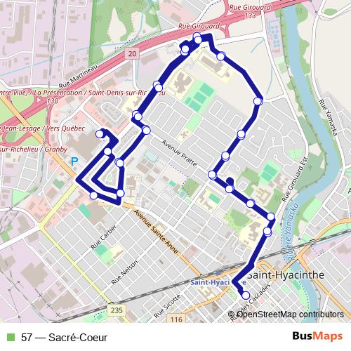 57 bus Line Map