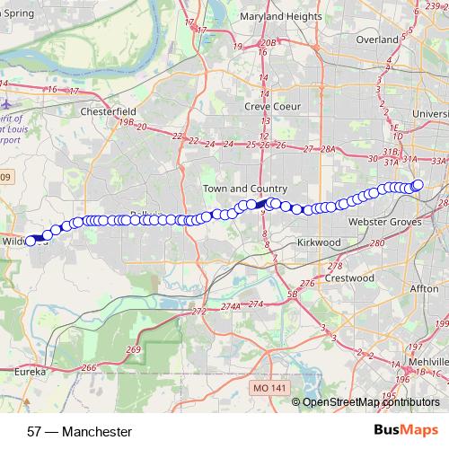 57 bus Line Map