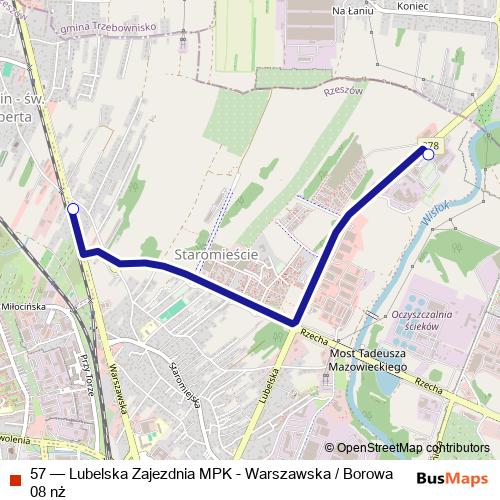 57 bus Line Map