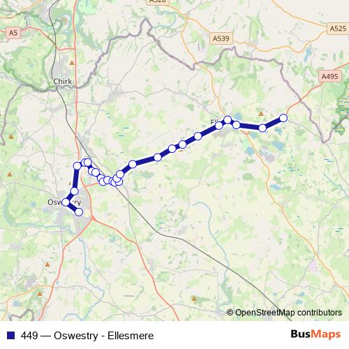 449 bus Line Map