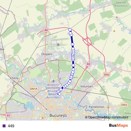 449 bus Line Map