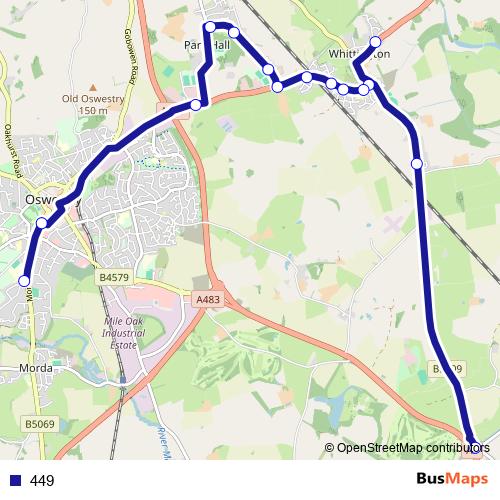 449 bus Line Map