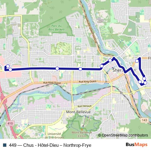 449 bus Line Map