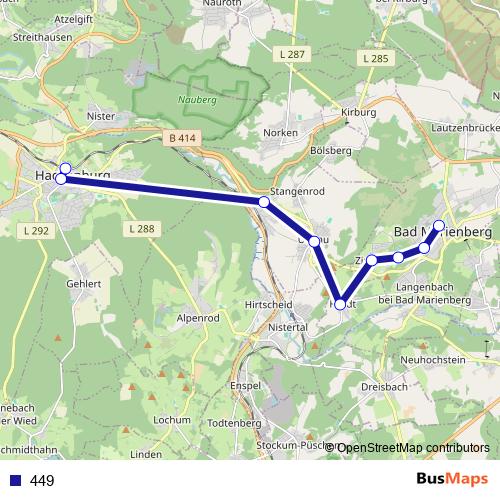 449 bus Line Map