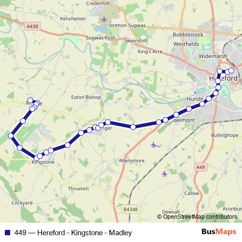 449 bus Line Map