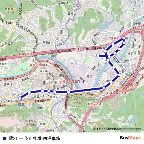 藍21 bus Line Map