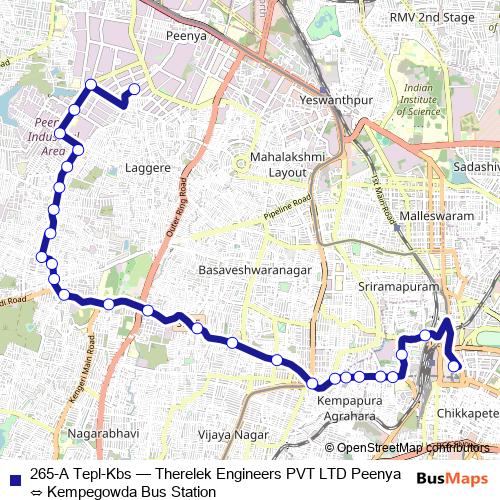 265-A Tepl-Kbs bus Line Map