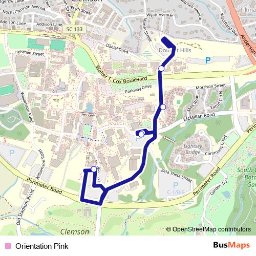 Orientation Pink bus Line Map