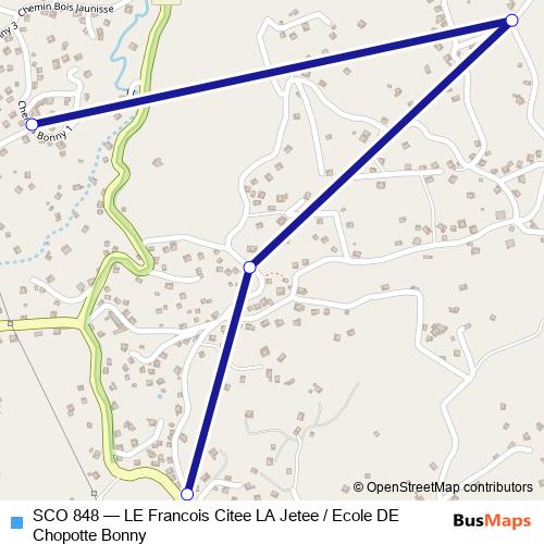 SCO 848 bus Line Map