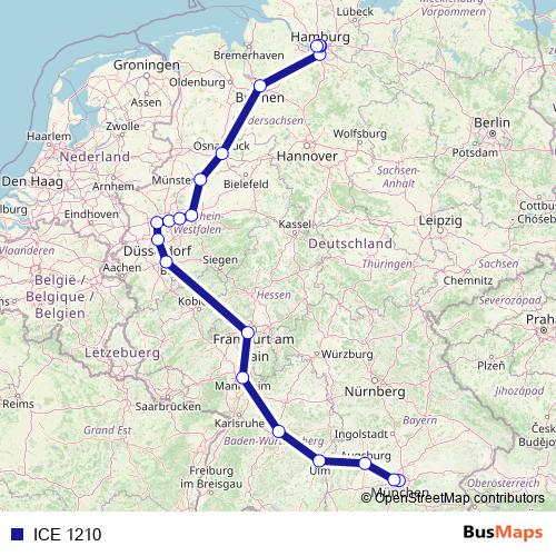 ICE 1210 rail Line Map