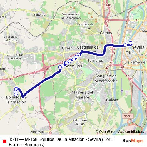 1581 bus Line Map