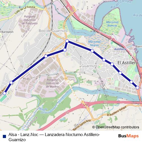 Alsa - Lanz.Noc bus Line Map