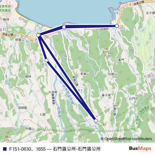 F151-0830、1655 bus Line Map
