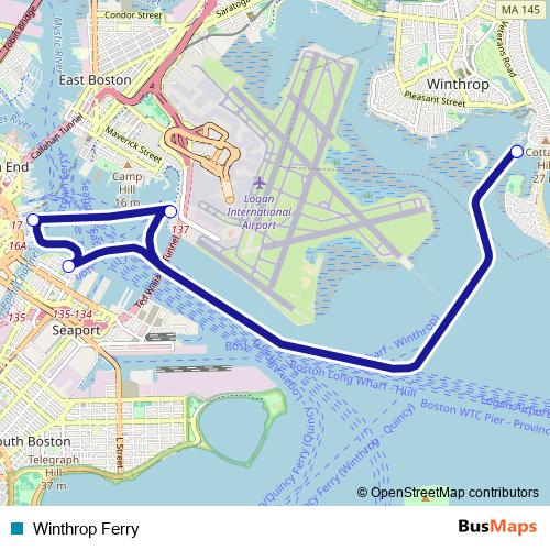 Winthrop Ferry ferry Line Map