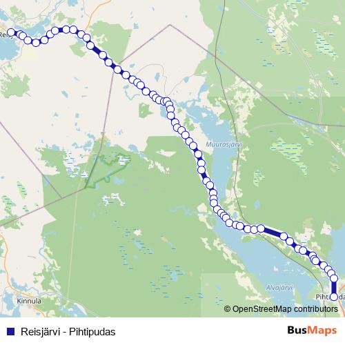Reisjärvi - Pihtipudas bus Line Map