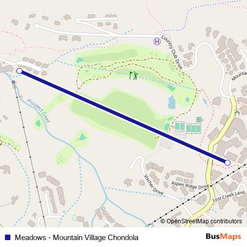 Meadows - Mountain Village Chondola cable-car Line Map