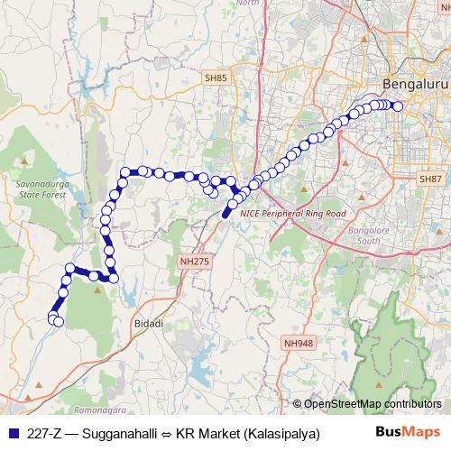 227-Z bus Line Map