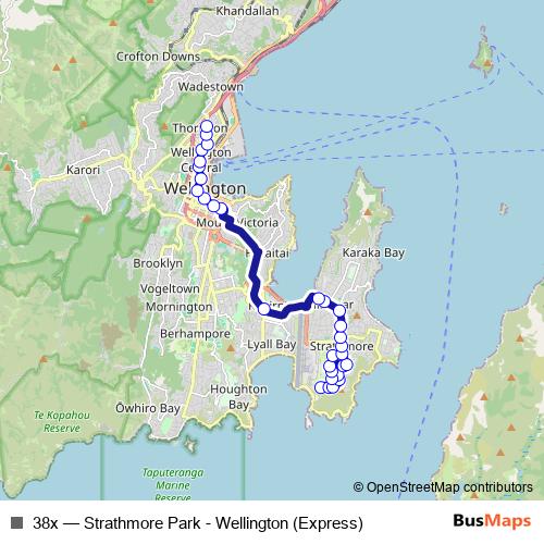 38x bus Line Map