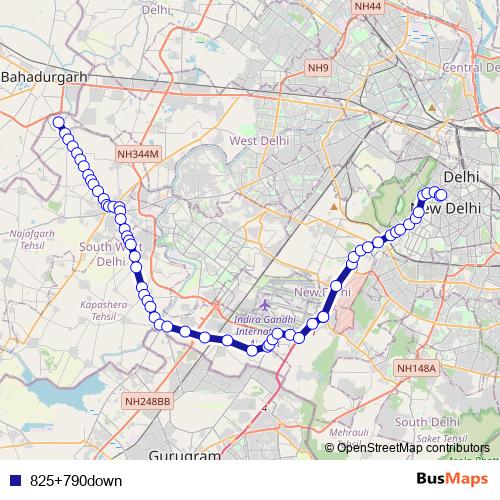 825+790down bus Line Map