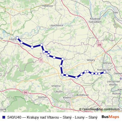 S40/U40 rail Line Map