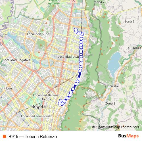 B915 bus Line Map
