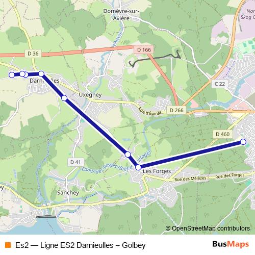 Es2 bus Line Map