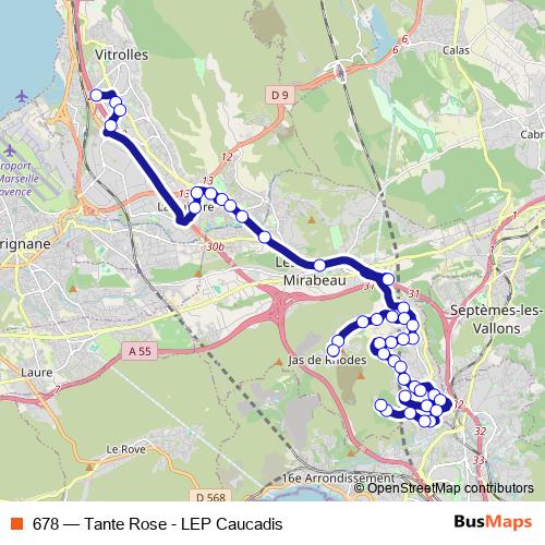 678 bus Line Map