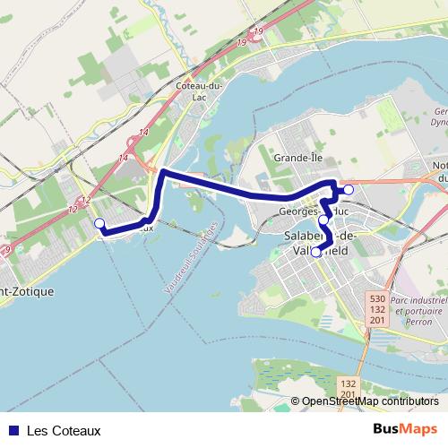 Les Coteaux bus Line Map