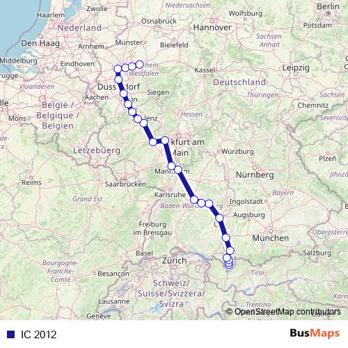 IC 2012 rail Line Map