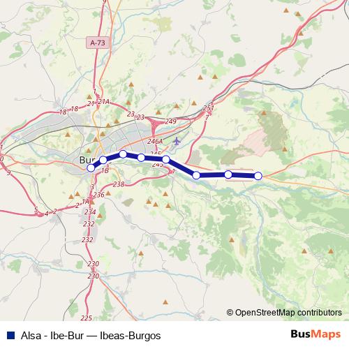 Alsa - Ibe-Bur bus Line Map