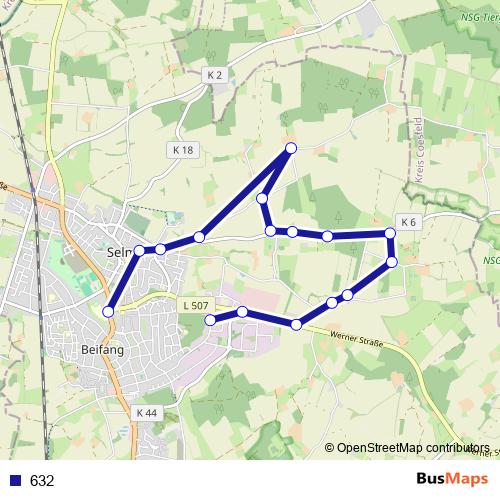 632 bus Line Map
