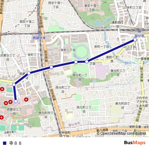 寺８８ bus Line Map