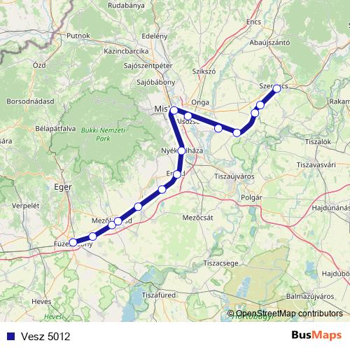 Vesz 5012 rail Line Map