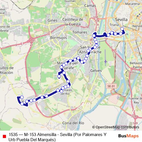1535 bus Line Map